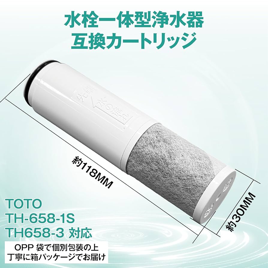 新品TOTO TH658-1S 交換用浄水カートリッジ 3本（1箱） Amazon | 【JIS規格日本検査済み】TH658-1S 浄水カートリッジ